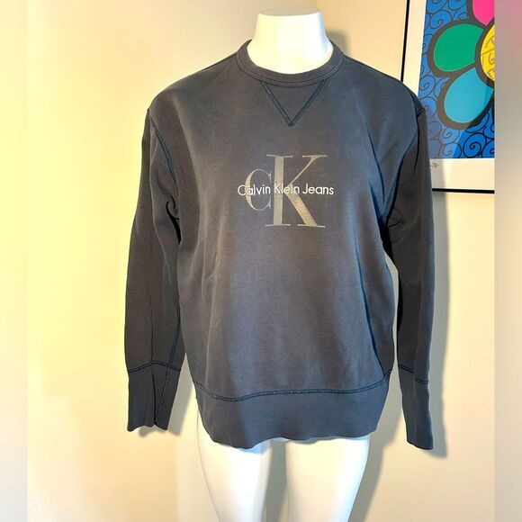 Calvin Klein Embroidered Pullover Sweatshirt Size M - Picture 1 of 7